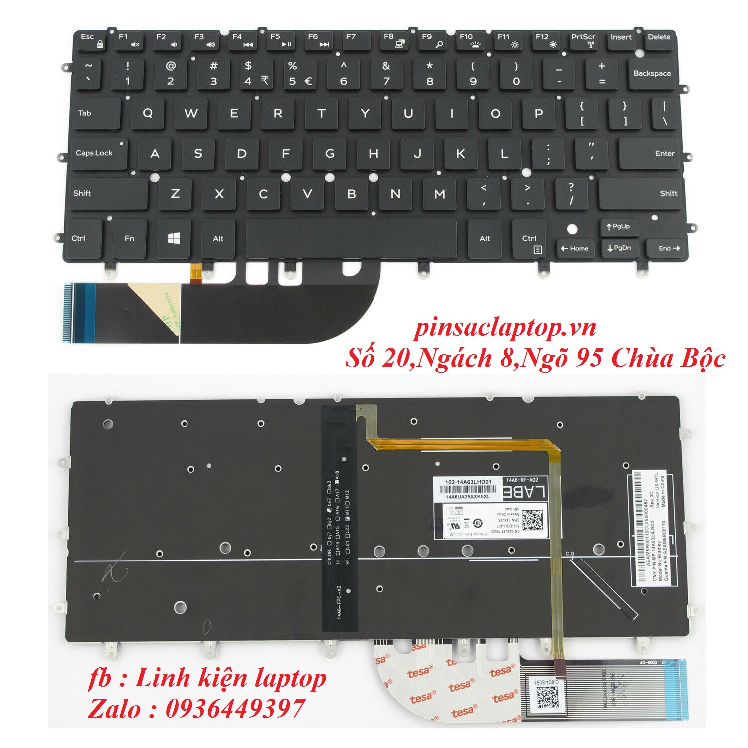 Laptop Internal Keyboard Us For Dell Inspiron 13 7000 13 7347 13 7348 13 7352 P57g 13 7353 13 4998